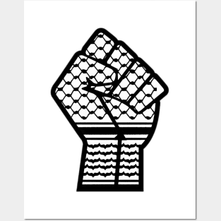 Keffiyeh Black Power Fist - Left Side - Front Posters and Art
